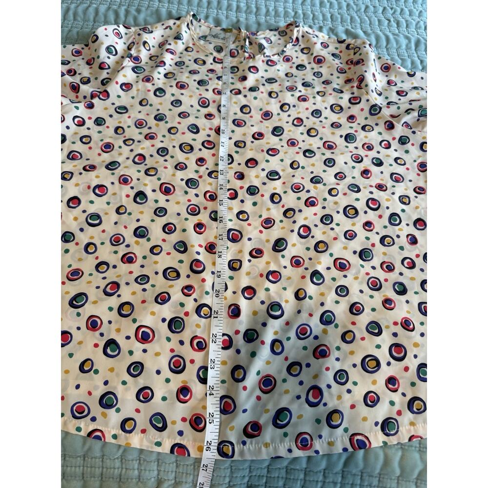 VTG Retro Kathie Lee Women's Shirt Geometric Polka Dots - Single Stitch L/XL - Picture 6 of 7